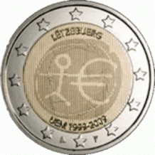 2 EURO 2009 10 Jaar EMU UNC Luxemburg
